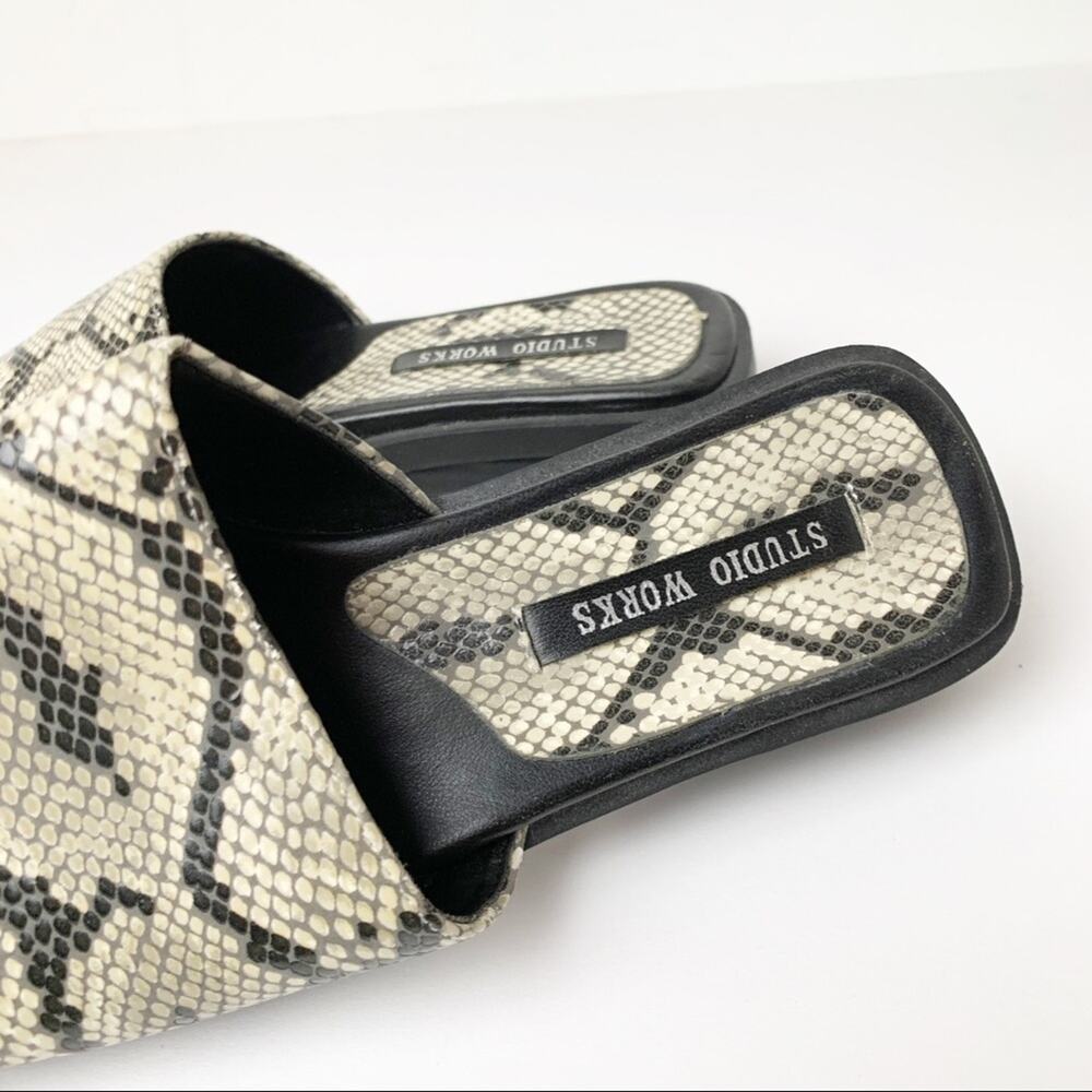 Studio Works Slide On Sandals Python Print Sz 5.5 - image 6